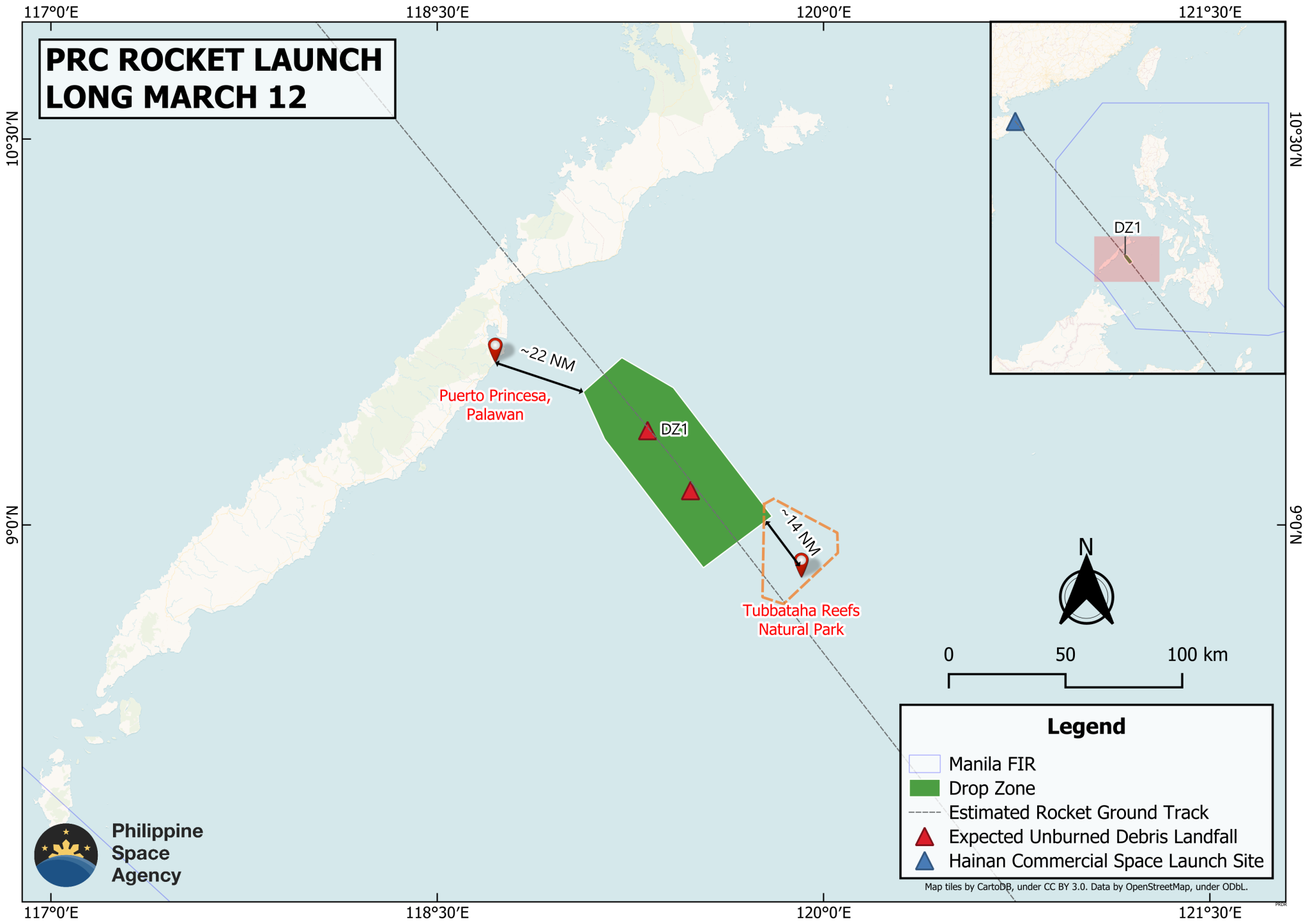 Chinese Rocket over Palawan